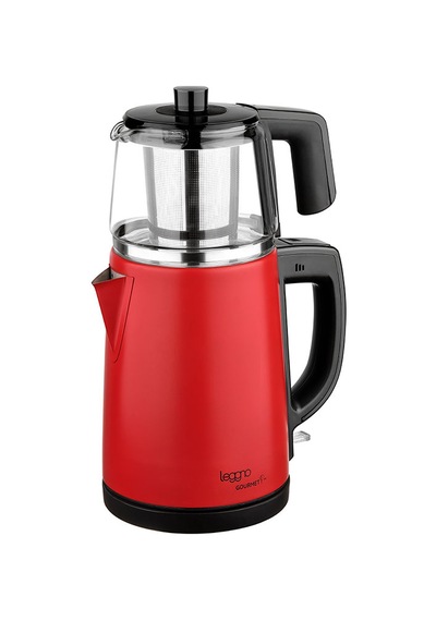 Leggno Gourmet Pro LE-GRM102GTMRD 1650 W Cam Demlikli Çelik Çay Makinesi