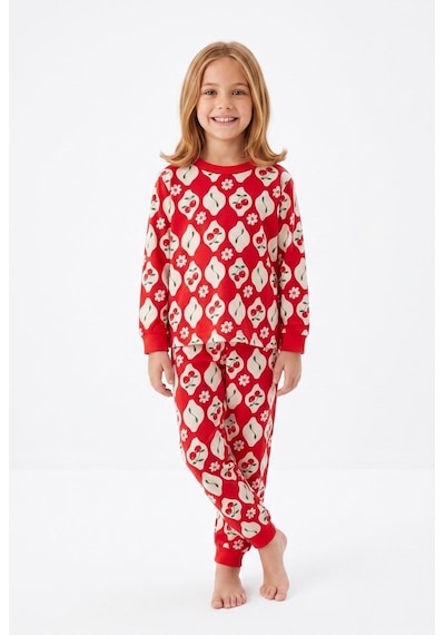 Bunny Hopp %100 Pamuk Uzun Kollu Mevsimlik Kiraz ve Çiçek Desenli Kız Çocuk Pijama Takımı Kırmızı Bunny Hopp %100 Pamuk Uzun Kollu Mevsimlik Kiraz ve Çiçek Desenli Kız Çocuk Pijama Takımı Kırmızı