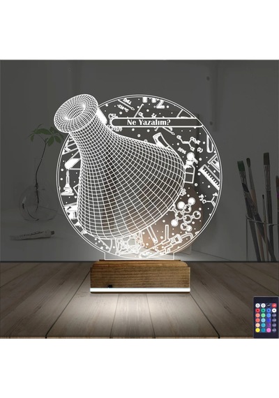 Luvivia Kimya Kimyager Kişiye Özel 3d Lamba - Masa Gece Lambası Şeffaf
