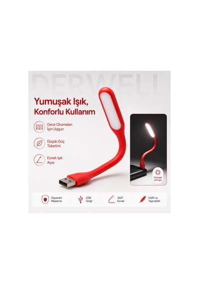 Esnek Usb Led Lamba Powerbank Laptop Ve Pc İçin Taşınabilir Gece Lambası