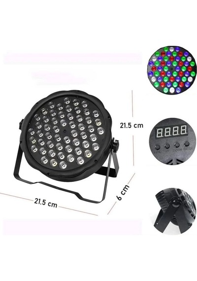 Sese Duyarlı Rgb Led 1 Watt 54x3 Led Par Sahne Işığı-parti, Disko,restoran, Bahçe, Park Plaza Vb.