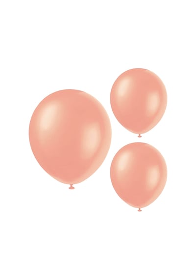 Metalik Parlak Balon. 10 Adet - Rose Gold