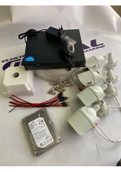 Baff 4'lü Güvenlik Kamerası Seti 2 Mp Metal Kasa Ahd - Cepten İzleme Xmeye Kayıt Cihazı + 500 Gb Hdd + 5a Adaptör + 100 Metre Kablo Full Set Baff 4'lü Güvenlik Kamerası Seti 2 Mp Metal Kasa Ahd - Cepten İzleme Xmeye Kayıt Cihazı + 500 Gb Hdd + 5a Adaptör + 100 Metre Kablo Full Set