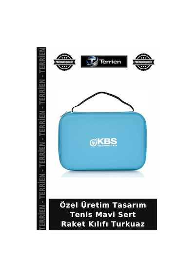 Premium Sert Raket Kılıfı Turkuaz Aksesuar Saklama Pratik Açık Mavi