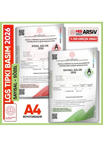 2026 Lgs Meb Tıpkı Basım Çıkmış Soru Sayısal-sözel Kitapçıkları Video/pdf Çözümlü Türkiye Geneli
