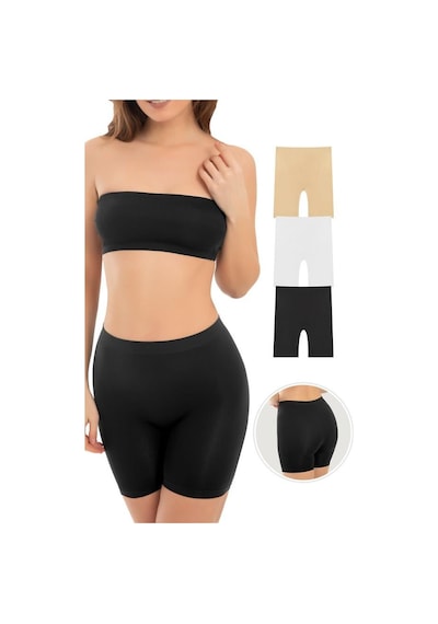 Cottonhill Premium - Kadın Ultra-rahat Seamless Yüksek Bel Uzun Paça Boxer 3'lü Paket Renkli-1 Çok Renkli