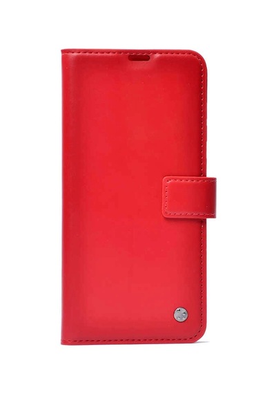 Apple iPhone Uyumlu 14 Pro Max Kılıf Zore Kar Deluxe Kapaklı Kılıf Kırmızı