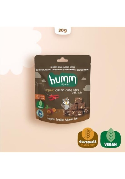 Organik Fındıklı Kakaolu Vegan Kek 30 Gr