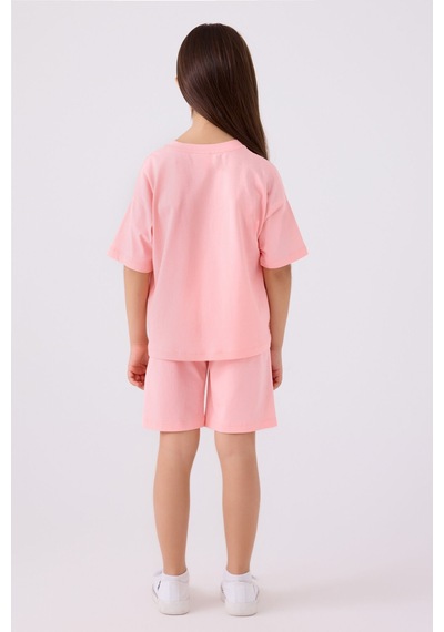 U.S. Polo Assn. U.s. Polo Assn Kız Çocuk Pembe Bermuda Takım Us1848-c-v50 Pembe
