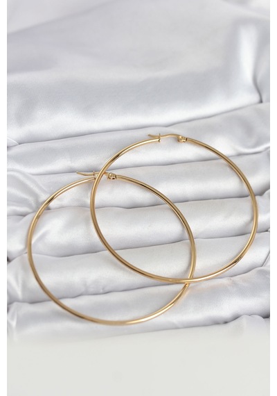 316l Çelik Gold Renk 70 Mm Kadın Halka Küpe - Çok Renkli