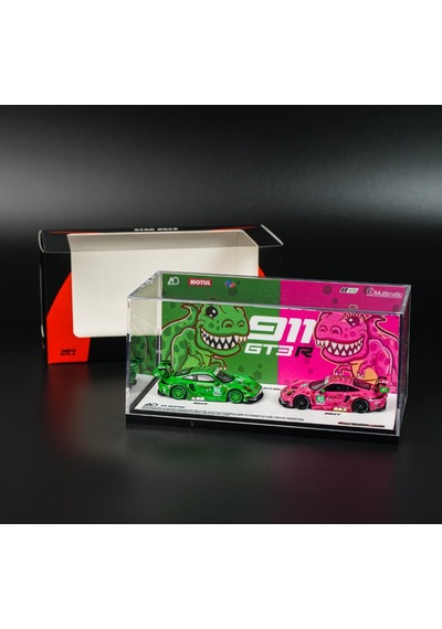 Star Race Rexy & Roxy Porsche 911 Gt3r Set 1/64 2li Pleksi Model