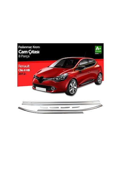 S-Dizayn  Renault Clio 4 Hb Krom Cam Çıtası 8 Prç. 2012 Üzeri