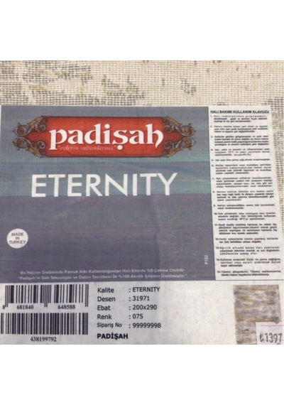 Padişah Halı Eternity Serisi 31971 075 Tüm Ebatlar
