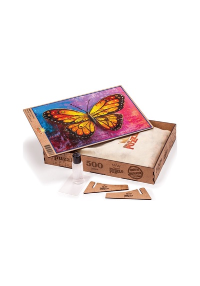 King Of Puzzle Kral Kelebegi Ahşap Puzzle 500 Parça