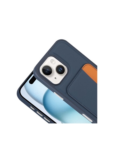 Apple iPhone Uyumlu 13 Kılıf Kartlıklı Kamera Yükseltili Silikon Pazarplus Kahverengi