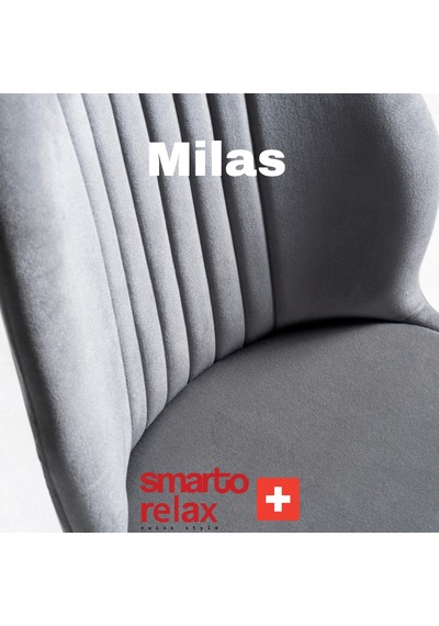 Smarto Relax Milas 2'li Yemek Masası Sandalye Seti - Ahşap Ayaklı, Gri Kumaş Gri