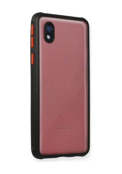 Galaxy A01 Core Kılıf Miami Şeffaf Silikon - Siyah