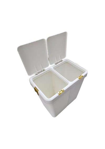 Gold Ikili Dokunmatik Çamaşır Sepeti Çöp Kovası Temizlik Kovası Kirli Sepet 80 Litre-mt009 Altın