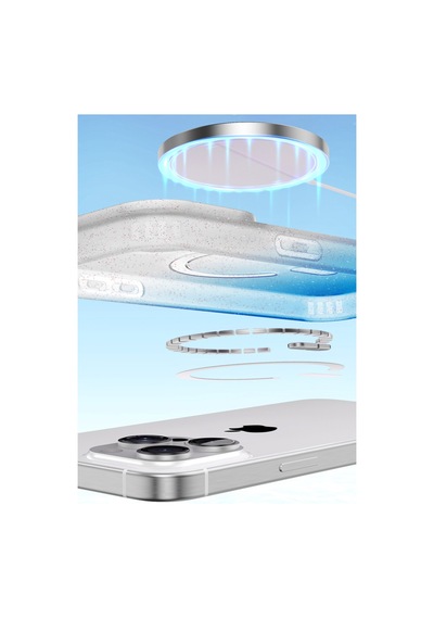 Apple iPhone Uyumlu 16 Pro Max Uyumlu Pummel Shiny Magsafe Silikon Kılıf - Mavi