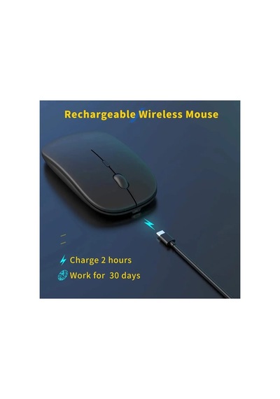 Şarjlı Mouse 2.4ghz Usb Wireless Ve Bluetooth Lu Sessiz Mat Siyah Diğer