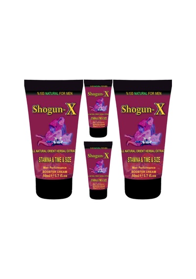 Shogunx Extra Size Cream 4 Adet 50ml Erkeklere Özel "günlük" Penisbakım Masaj Kremi