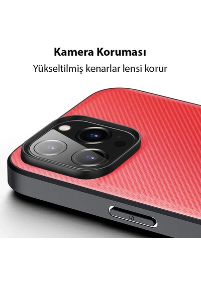 Dux Ducis Fino Serisi Apple iPhone Uyumlu 14 Pro 6.1 İnç Kılıf Premium Dokuma Silikon Kılıf- 5775 Siyah