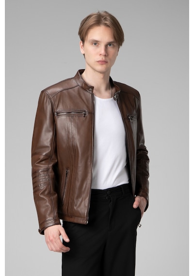 Dericlub E2205 Gerçek Deri Erkek Mont Camel Antik Camel
