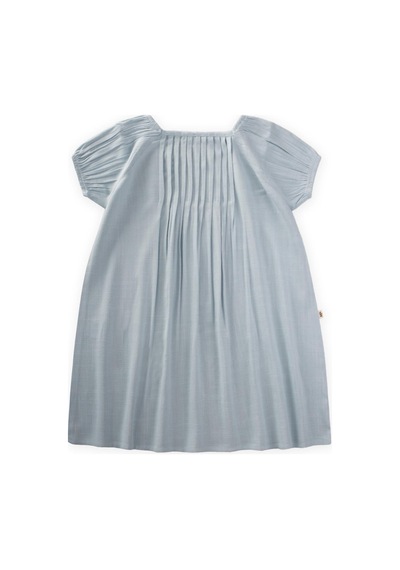 Cigit Nervüllü Keten Elbise 2-7 Yaş Mavi Mavi