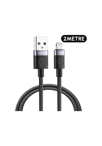 Ven-dens Vd-dcm02 Premium Lightning Örgülü Hızlı Şarj Kablosu - 2 Metre