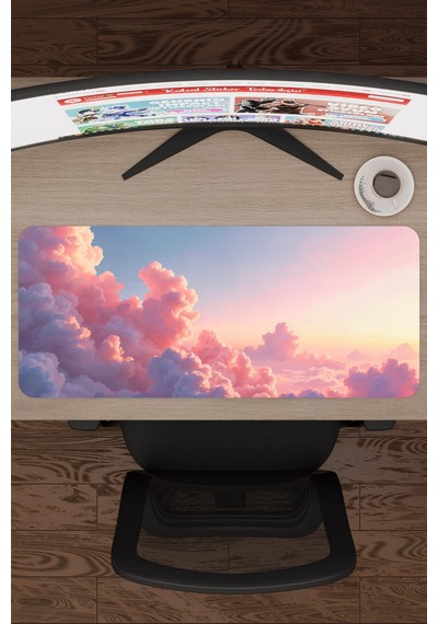Bulutlar Kaymaz Dikişli Kauçuk Oyuncu Mousepad V4 - 70x30 Xl Gaming Mouse Pad Fare Altlığı