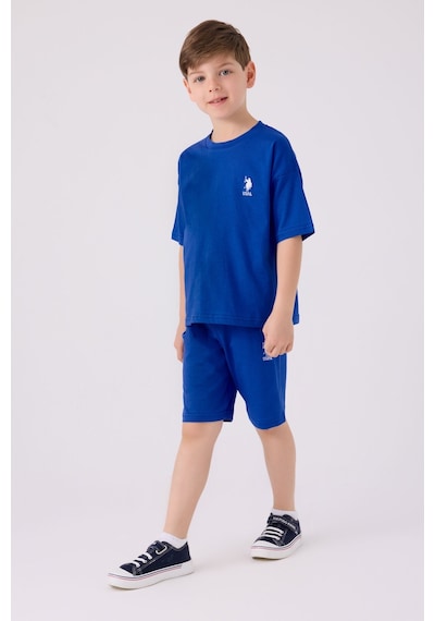 U.S. Polo Assn. Erkek Çocuk Gece Mavisi Bermuda Takımı 5274-43676 Mavi
