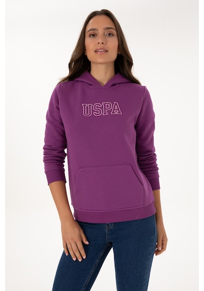 U.S. Polo Assn. Kadın Menekşe Şardonlu Kapüşonlu Basic Sweatshirt 50313566-VR037