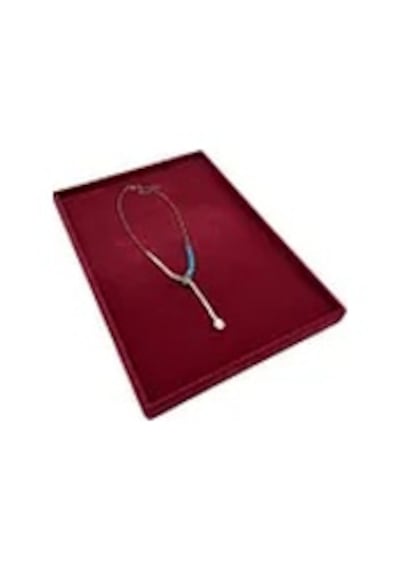 Süet Kumaş Bordo Renk 34/24 Cm Takı Servis Sunum Tablası