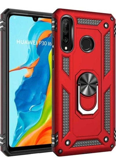 Huawei P30 Lite Kılıf Zore Vega Kapak Kırmızı