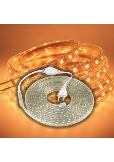 Hortum Şerit Led Dış Ortam, Bahçe, Açık Alan Aydınlatma 220v Fişli Sb-6539 Amber, 5 Metre Sku: Zeusb0fs7v31gg