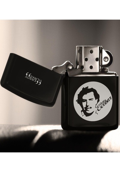Kişiye Özel Pablo Escobar Benzinli Siyah Metal Çakmak - 3
