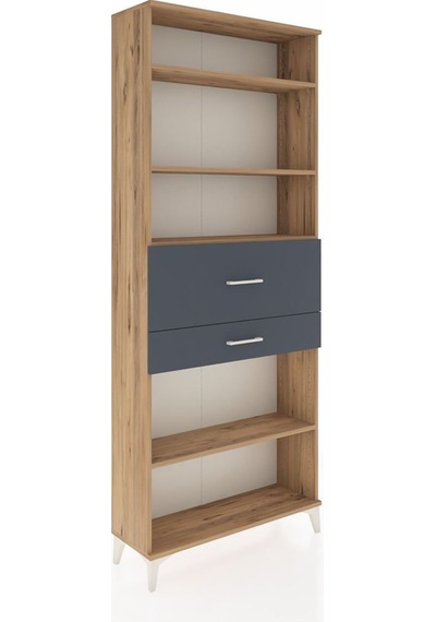 Arges Dolap 4 Raflı 2 Çekmeceli 88x30x221 Çam-antrasit Atlas Çam