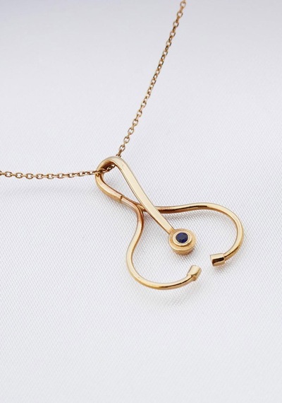 Steteskop Safir Kolye Rose Gold 63691352