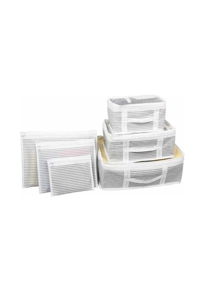 Bavul İçi Düzenleyici Valiz  Organizer 6 Lı Set - Çizgili