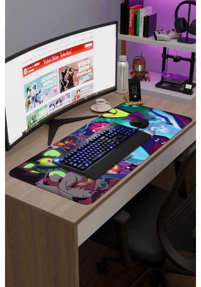 Helluva Boss Kaymaz Dikişli Kauçuk Oyuncu Mousepad V5 - 90x40 Xxl Gaming Mouse Pad Fare Altlığı