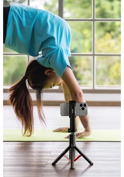 Ven-dens Vd-ss07 Bluetooth Kumandalı Selfie Çubuğu Ve Tripod, 90 Cm Uzatılabilir Gövde, 360 , Siyah