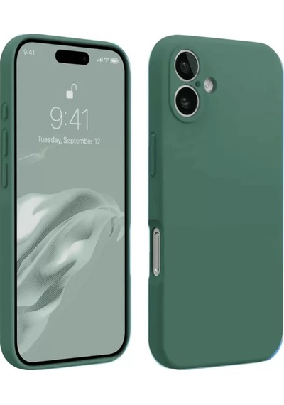 Newface Apple İphone 16 Plus Kılıf First Silikon - Koyu Yeşil