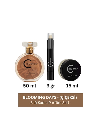 Blooming Days Çiçeksi / Gurme Women - 3 Lü Kadın Parfüm Seti 50 Ml - Vegan