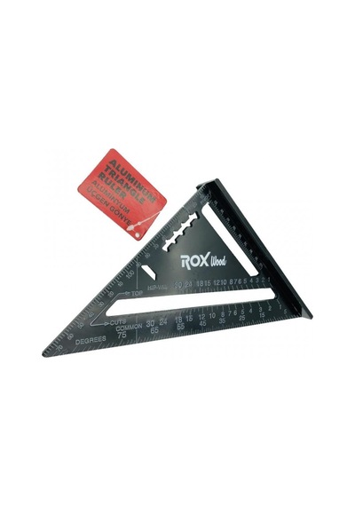 Rox Wood 0023 175 MM Alüminyum Üçgen Gönye 45 Derece