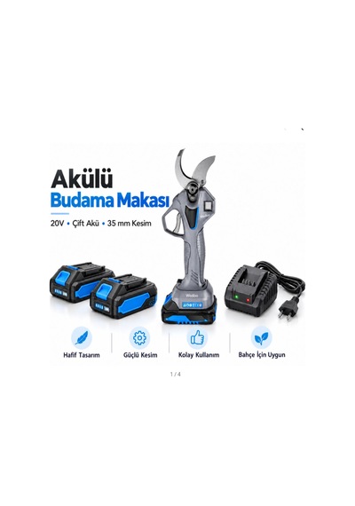 Algaride 20v Akülü Budama Makası 35 Mm Çift Akülü 2.0ah Bataryalı Dijital Ekranlı Profesyonel Dal Budama
