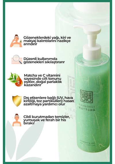 Cosmetex Roland Cha No Sui Matcha Yüz Temizleme Jeli 300 ML