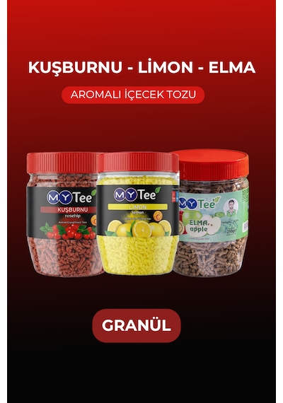 Mytee 3'lü Limon - Kuşburnu - Elma Aromalı Granül İçecek Tozu 3 X 250gr 750 G