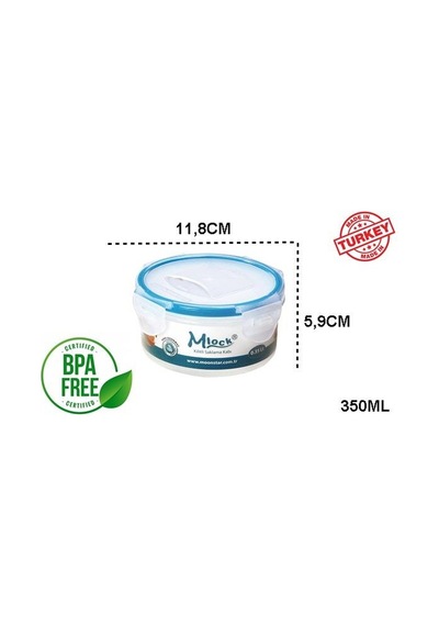 Moon Star Mlook Round 350 Ml Kilitli Silindir Saklama Kabı Ml-174 Çok Renkli