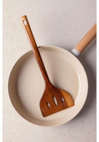 The Mia Natura Akasya Delikli Spatula 34x10 Cm Ahşap