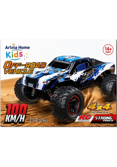 Off-road Vehicle 100 Km Hız Yapan Uzaktan Kumandalı Araba Mavi-beyaz